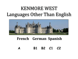 KENMORE WEST Languages Other Than English