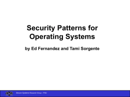 A Pattern Language for Secure Operating System …