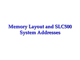 Memory Layout and SLC500™ System Addresses