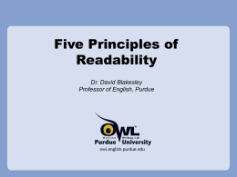 PowerPoint Presentation - Five Principles of Readability