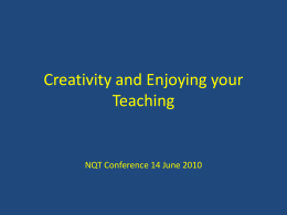 Creative Teaching and Learning KS3 Curriculum Planning