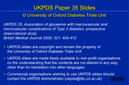 epidemiology slides - Diabetes Trials Unit : Home page