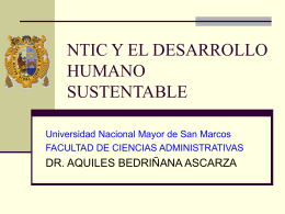 NTIC Y EL DESARROLLO HUMANO SUSTENTABLE