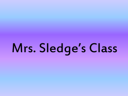Mrs. Sledge’s Class - Rutherford County Schools