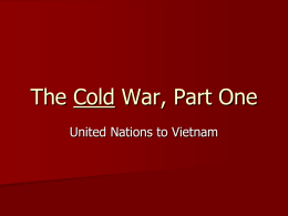 The Cold War, Part One