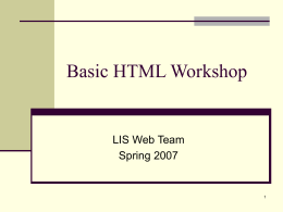 Basic HTML Workshop - University of Hawaii