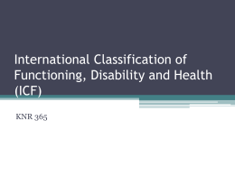 International Classification of Functioning, Disability
