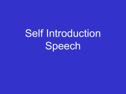Self Introduction Speech Power Point