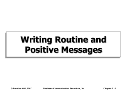 Writing Routine and Positive Messages