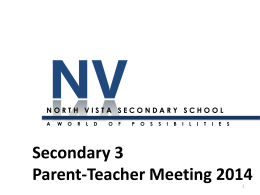 Secondary 3 Parent-Teacher Meeting 2013