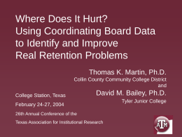 Where Does It Hurt? Using Coordinating Board Data to