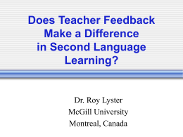 Does Teacher Feedback Make a Difference in Second …