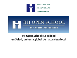 IHI Open School Latin American Chapter Call May 2012
