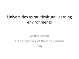Universities as multicultural learning environments