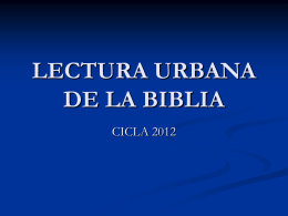 LECTURA URBANA DE LA BIBLIA