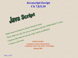 Javascript/Jscript Ch 13-16 - California State University