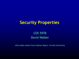 Security Principles - Computer Science Department at