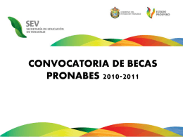 CONVOCATORIA DE BECAS PRONABES 2010-2011