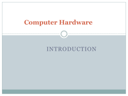 Computer Hardware Basics - The Nargundkar Web Site