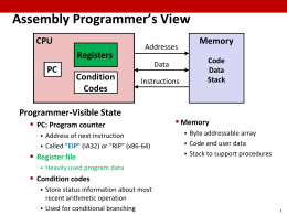 Machine-Level Programming I: Basics 15-213/18
