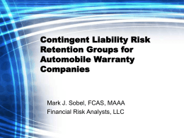 Contingent Liability Risk Retention Groups