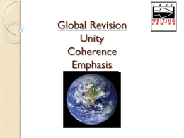 Global Revision Unity Coherence Emphasis