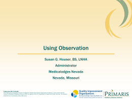 Using Observation - Primaris