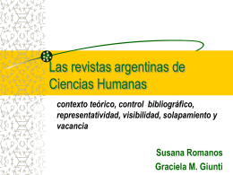 Las revistas argentinas de Ciencias Humanas