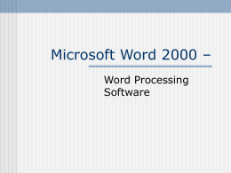 Microsoft Word 2000 - Colorado State University Extension
