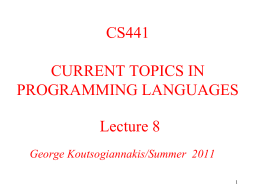 CS441 Lecture 4 - IIT Computer Science Department