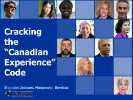 Cracking the “Canadian Experience”Code