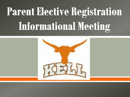 Kell High School Course and Registration Information