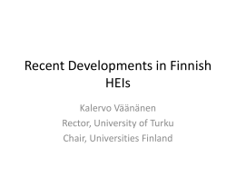 Ongoing university reform in Finland