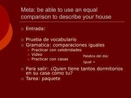 Meta: be able to use an equal comparison to describe …