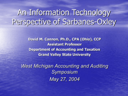 An Information Technology Perspective of Sarbanes