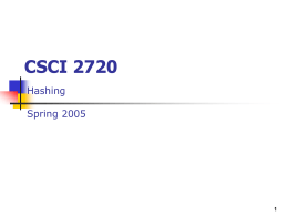 INFOSYS 255 Lecture 16: Hash Tables