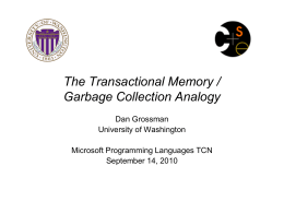The Transactional Memory / Garbage Collection Analogy