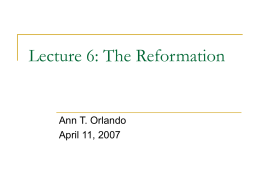 Lecture 5: The Reformation