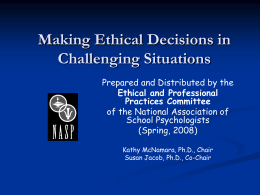 Making Ethical Decisions in Challenging Situations