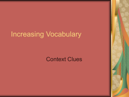 Increasing Vocabulary