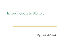 Introduction to Matlab . ppt