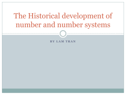 The Historical development of number and number …