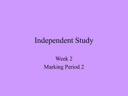 Independent Study - Union Area School District / …