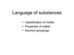 Language of substances