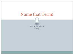 Name that Term!