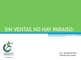 SIN VENTAS NO HAY PARAISO