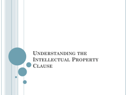 Understanding the Intellectual Property Clause