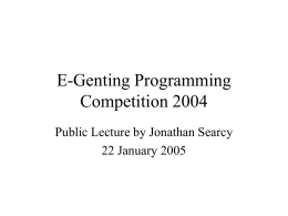 E-Genting Programming Competition 2003