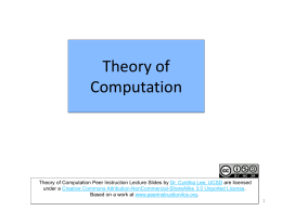 CSE 105 Theory of Computability