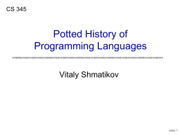 CS 345 - Programming Languages